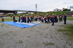 積み土嚢訓練